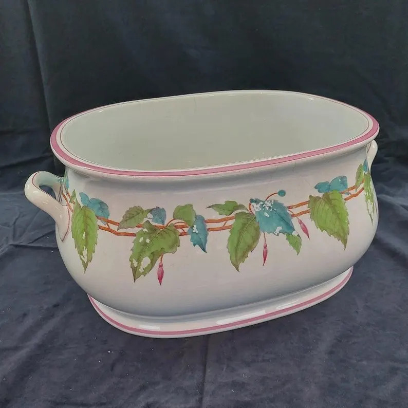 Large Antique Minton Footbath With Pattern of Vines & Leaves | Etsy (Global)