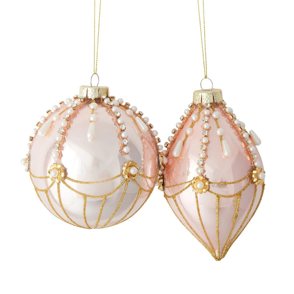 Rosé Gilded Gem Ornament Set | Caitlin Wilson Design