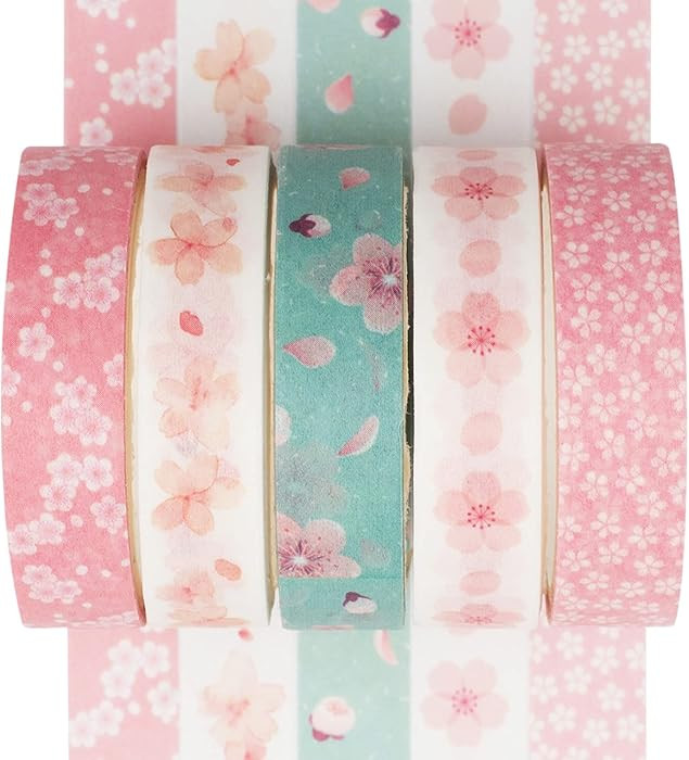 YUBX 5 Rolls Washi Tape Set Creative Basic Skinny Decorative Tapes for Arts, DIY Crafts, Journals... | Amazon (US)