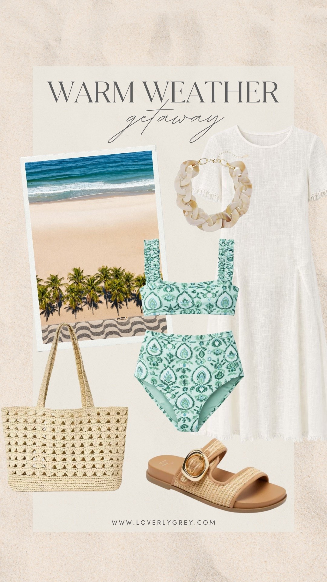 What Loverly Grey would pack for a spring break look. This swimsuit is such a cute pattern. Pair it with this classic white coverup for an easy beach look. 

#LTKSeasonal #LTKTravel