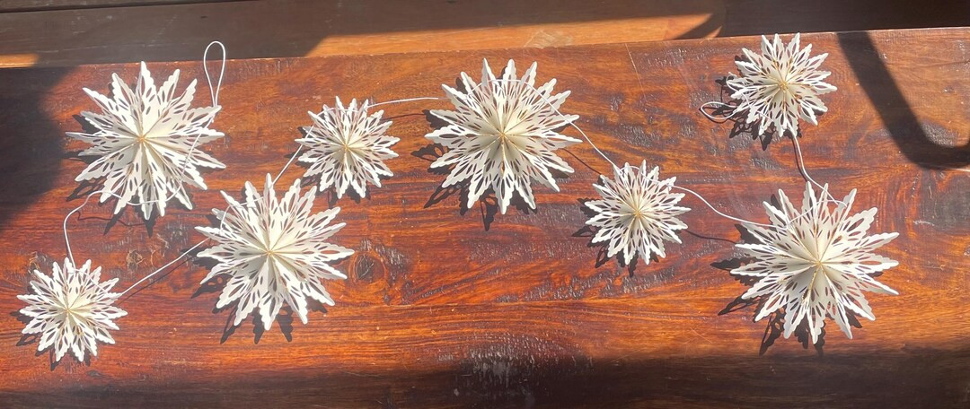 3 Christmas Star/ Snowflake Paper Garland 59” Long Set of 3 Garlands ! Holiday Decor - Etsy | Etsy (US)