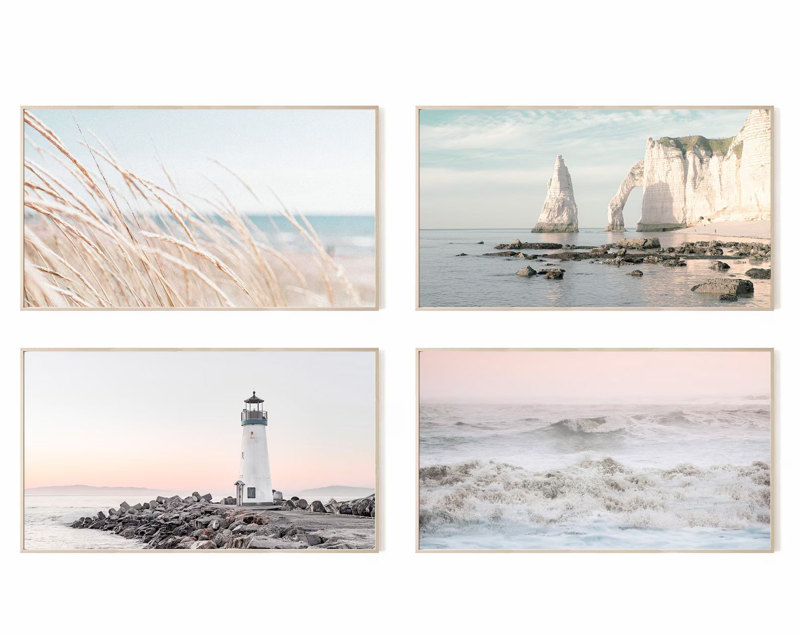 Samsung Frame TV Art Set Coastal Landscape Pampas Instant Download Lighthouse Photograph for fram... | Etsy (US)