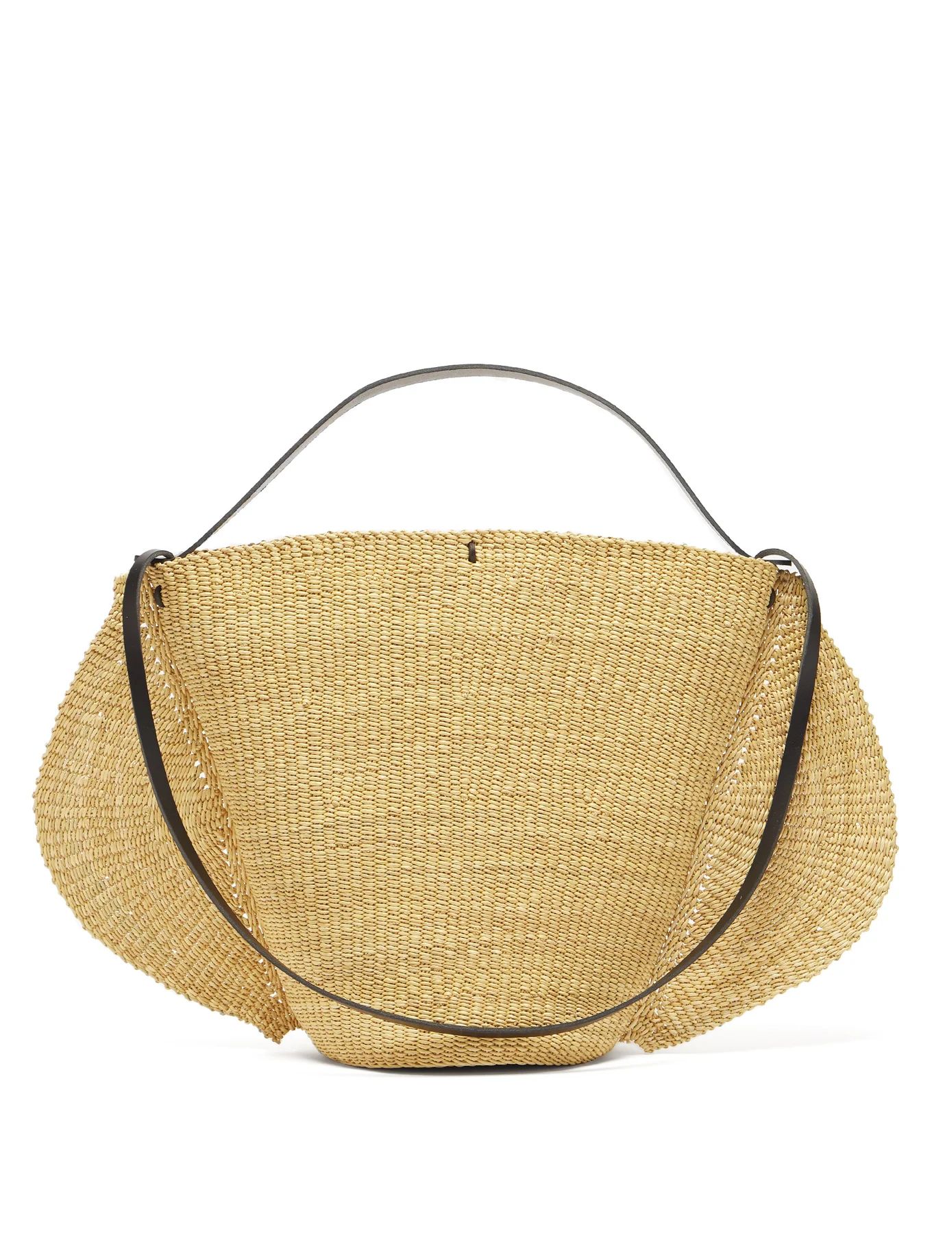 N.30 Akamae leather-trimmed straw bag | Inès Bressand | Matches (US)