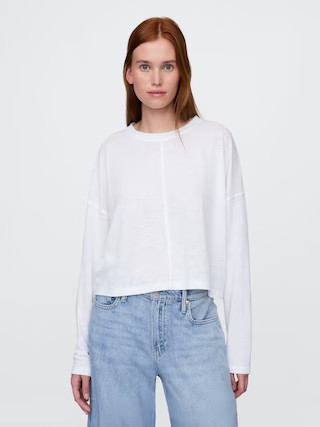 Oversized Linen-Blend Swing Top | Gap (US)