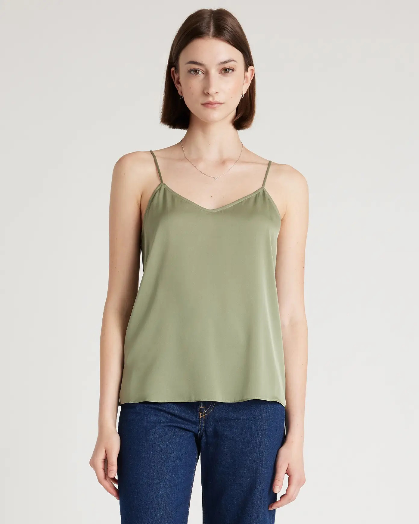Washable Stretch Silk V-Neck Cami | Quince