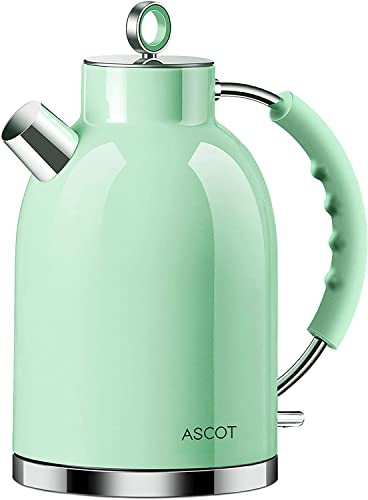 ASCOT Electric Kettle, Stainless Steel Electric Tea Kettle Gifts for Men/Women/Family 1.5L 1500W Retro Tea Heater & Hot Water Boiler, Auto Shut-Off and Boil-Dry Protection (Green) | Amazon (US)