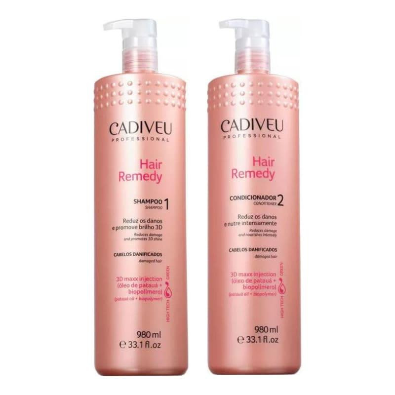 KIT Cadiveu Hair Remedy Shampoo 980ml + Condicionador 980ml | Beleza Na Web (BR)