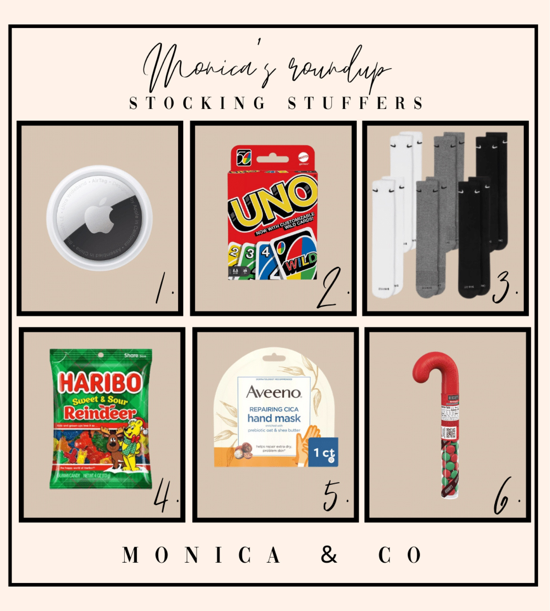 Stocking Stuffers Under $50 

Target  stocking stuffers  air tag  family card games  Nike  socks  gifts for boys  gifts for tweens  gift guide for her  men’s gift guide  self care  items  

#LTKHoliday #LTKfindsunder50 #LTKSeasonal