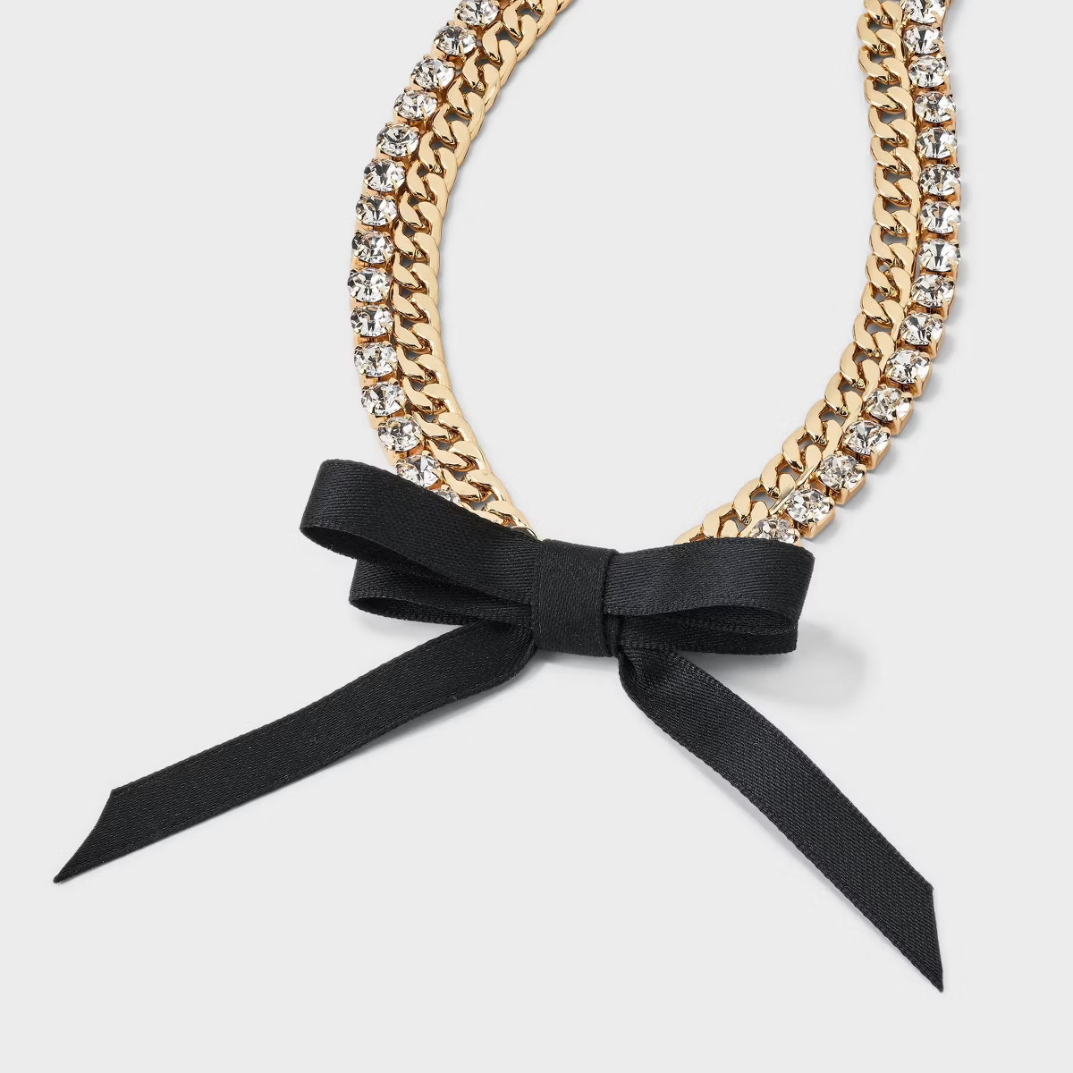 Chain Necklace with Black Bow - A New Day™ Gold | Target