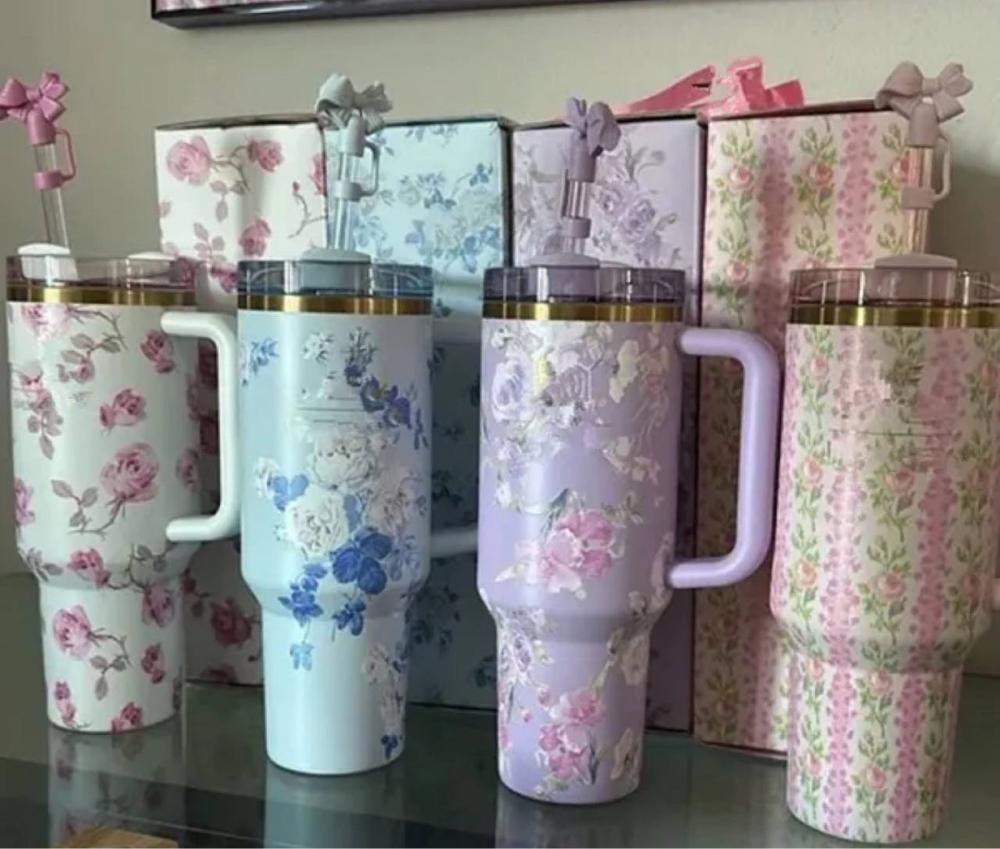 Love shack fancy Stanley with straw topper 