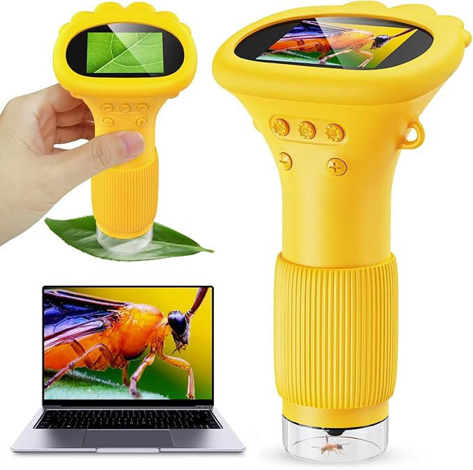 Kids Microscope - Ashfly 1000X Portable Microscope for Kids, Photo & Video Miniscope Pocket Micro... | Amazon (US)