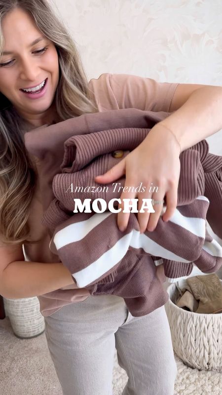Amazon winter sweaters 
Mocha nutmeg brown colored sweater open cardigan oversized affordable fashion
Collared sweater striped 
Ribbed top going out top 
Abercrombie leather pants relaxed fit 

#LTKVideo #LTKfindsunder50 #LTKMostLoved