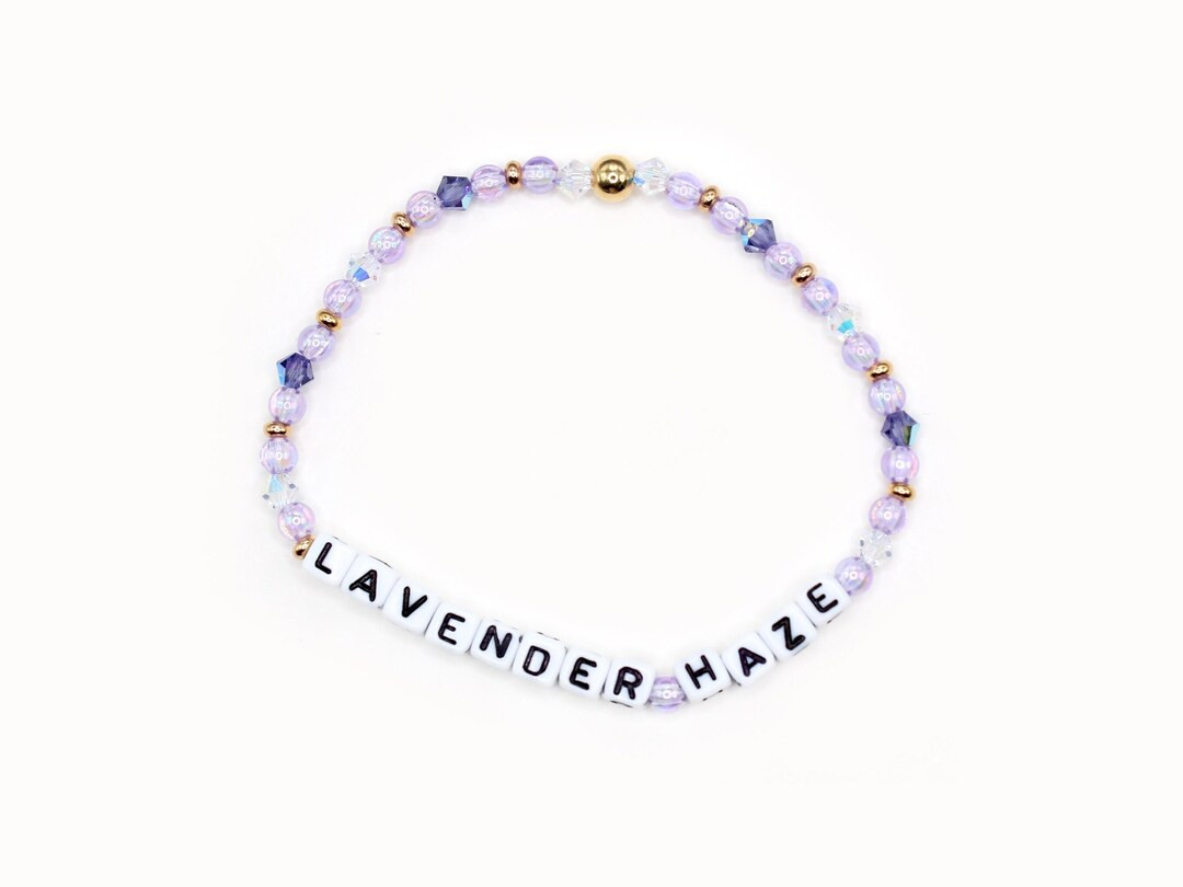 Custom Word Bracelet 4mm Bicone & Acrylic Beads, Personalized Bracelet, Purple, Lavender Haze Bra... | Etsy (US)