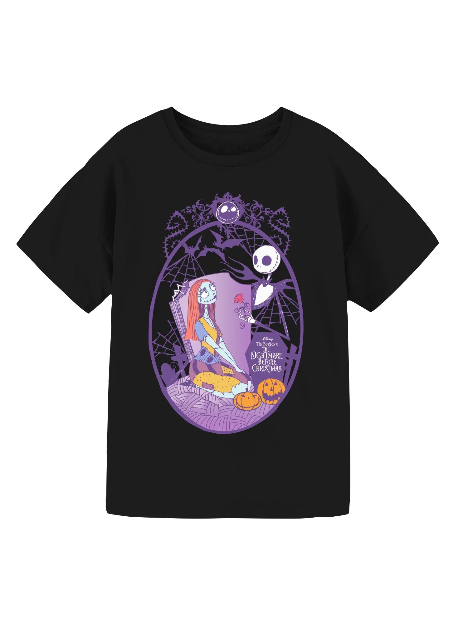 Disney The Nightmare Before Christmas Halloween Girls Graphic Short Sleeve T-Shirt, Size 4-16 | Walmart (US)