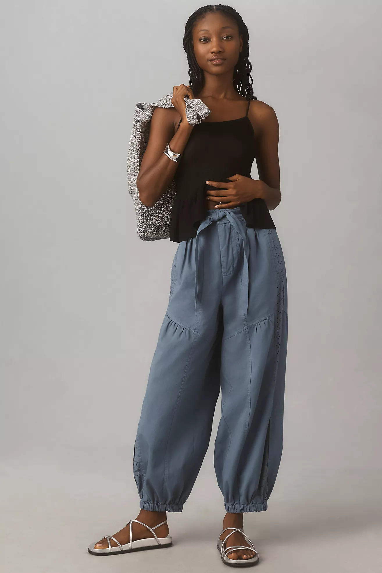 By Anthropologie Washed Eyelet Jogger Pants | Anthropologie (US)