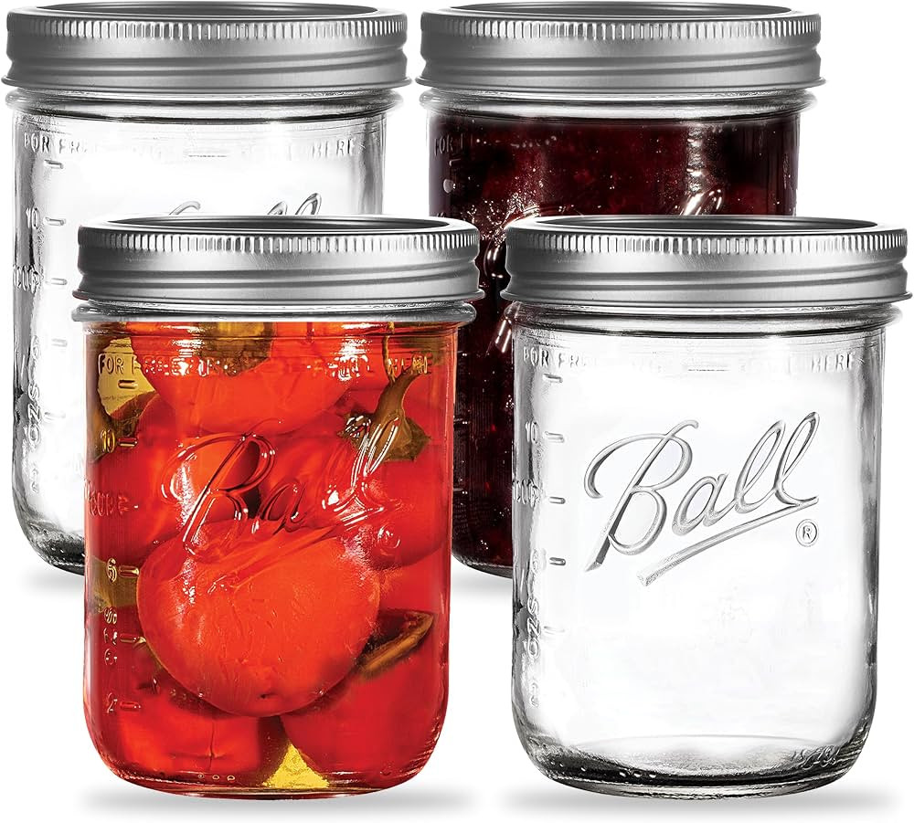 Regular Mouth Mason Jars 8 oz. (12 Pack) - Half Pint Size Jars with Airtight Lids and Bands for C... | Amazon (US)