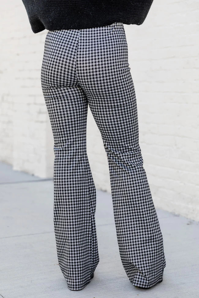 Walk On By Black Gingham Flared Pants FINAL SALE | Pink Lily