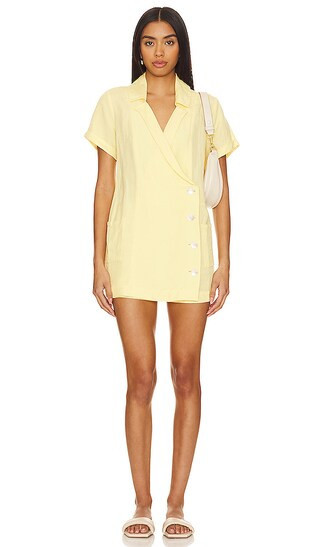 Show Me Your Mumu Bicoastal Blazer Romper in Yellow. - size XS (also in M, S) | Revolve Clothing (Global)