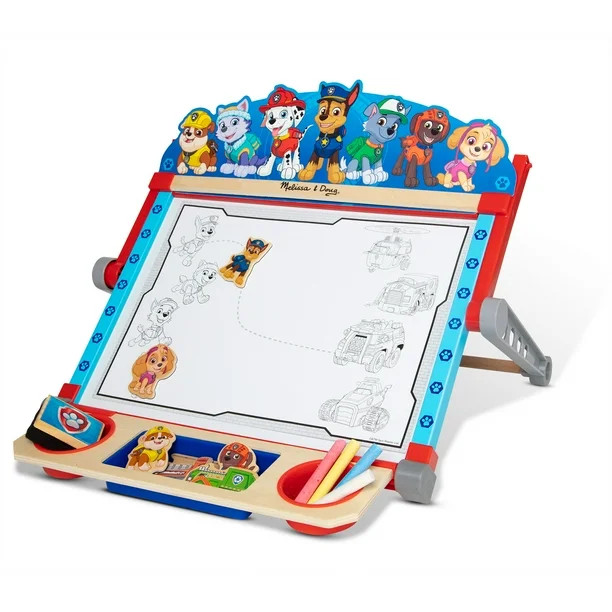 Melissa & Doug PAW Patrol Wooden Double-Sided Tabletop Art Center Easel (33 Pieces) - Walmart.com | Walmart (US)