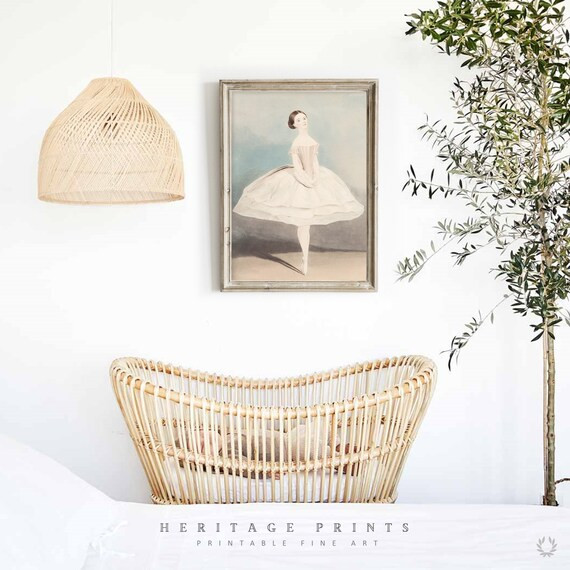 Vintage Ballerina Wall Art Retro Nursery Print Vintage - Etsy | Etsy (US)