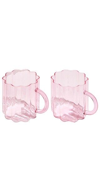 Wave Mugs Set of 2 in Pink | Revolve Clothing (Global)