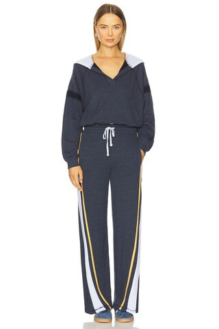 SUNDRY Half Placket Hoodie in Deep Navy from Revolve.com | Revolve Clothing (Global)