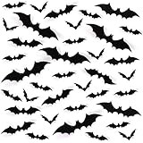 Bats Wall Decor, 88 Pcs DIY 3D Bats Halloween Decorations, 4 Different Sizes PVC Bat Stickers for... | Amazon (US)