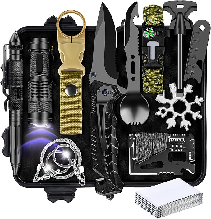 Gifts for Men Him Dad Husband, 28-In-1-Survival Kits, Men's Gifts Survival Gear, Stocking Stuffer... | Amazon (US)