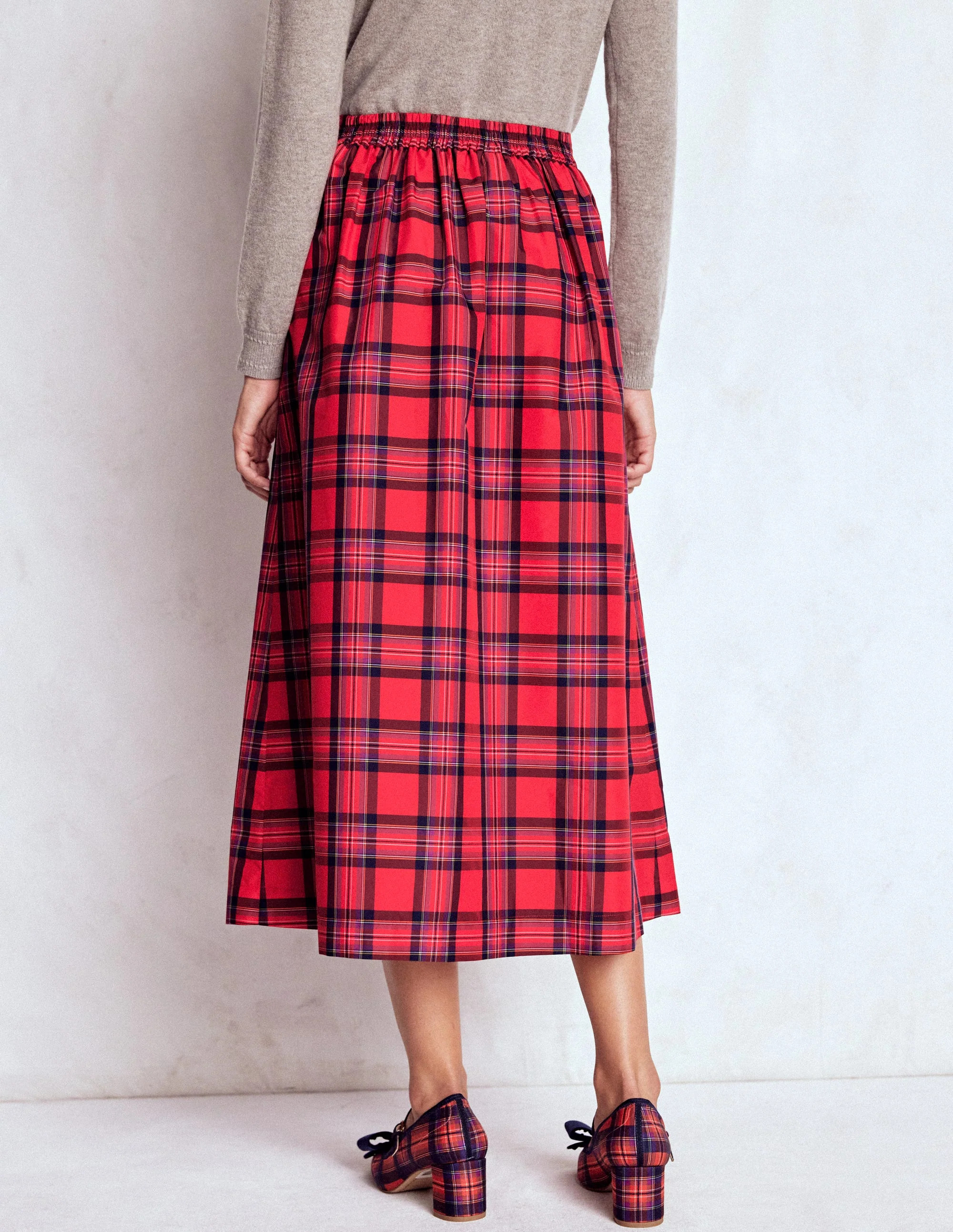 Verity Tartan Midi Skirt-Red, Navy & Purple Brand Check | Boden (US)