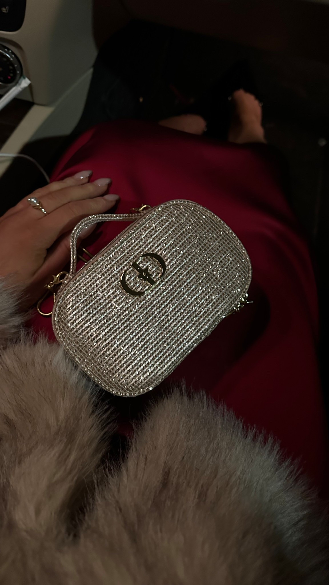 Red dress, fur coat, Dior makeup bag 

#LTKgiftguide #LTKholiday #LTKdatenight