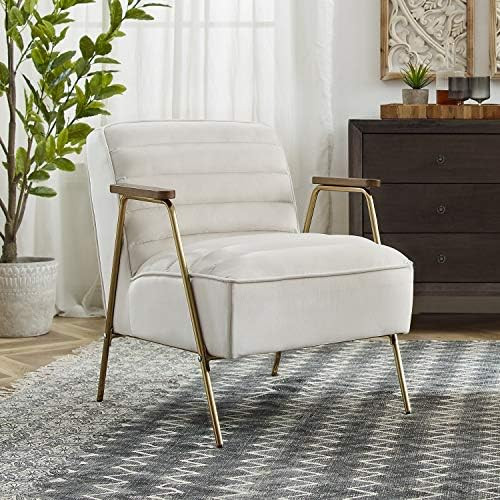 Volans Small Accent Chair, Contemporary Velvet Upholstered Cute Accent Chair with Gold Plated Frame  | Amazon (US)