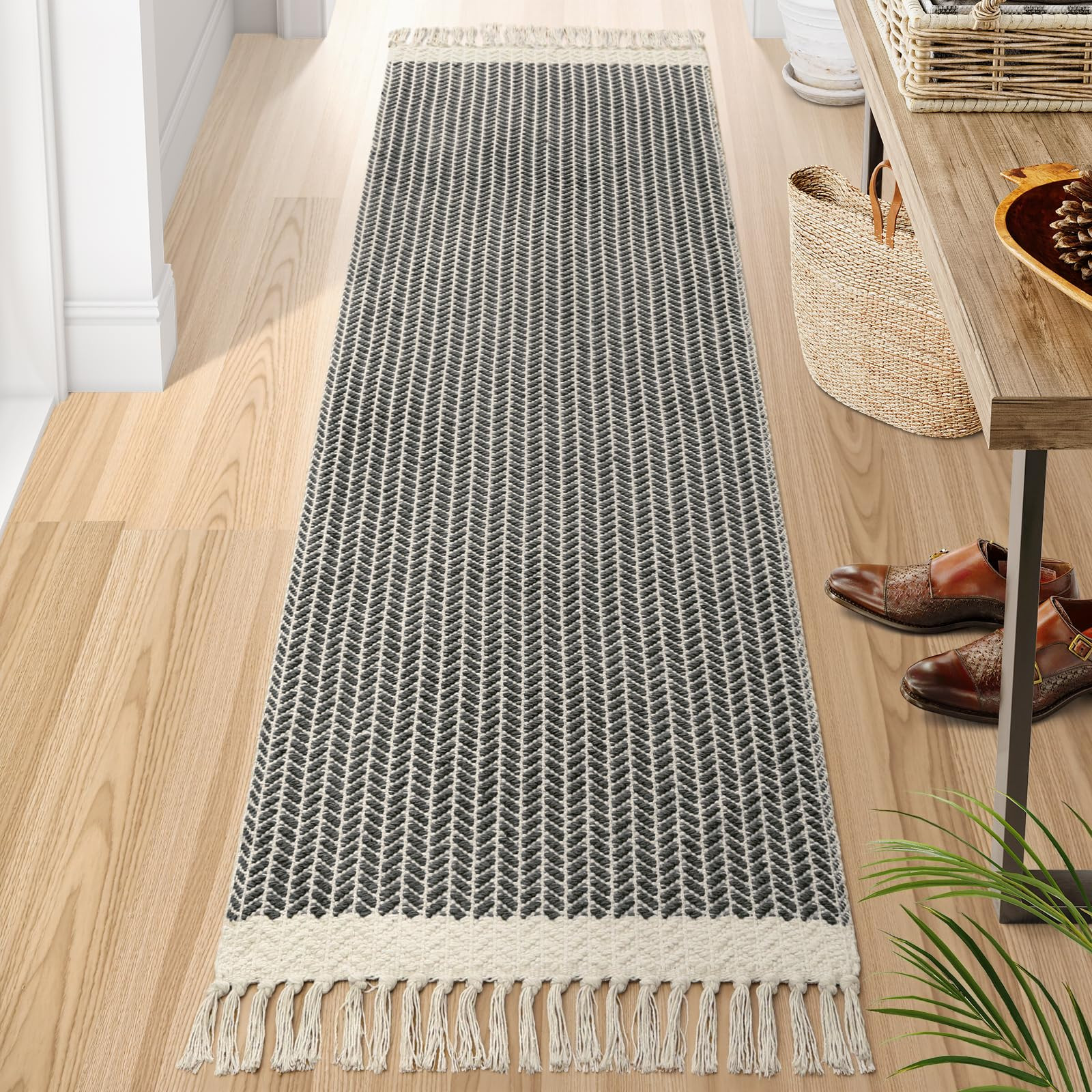 Lahome Boho Hallway Runner Rug, 2x7 Kitchen Runners Rug Washable Bath Rugs for Bathroom Woven Cot... | Amazon (US)