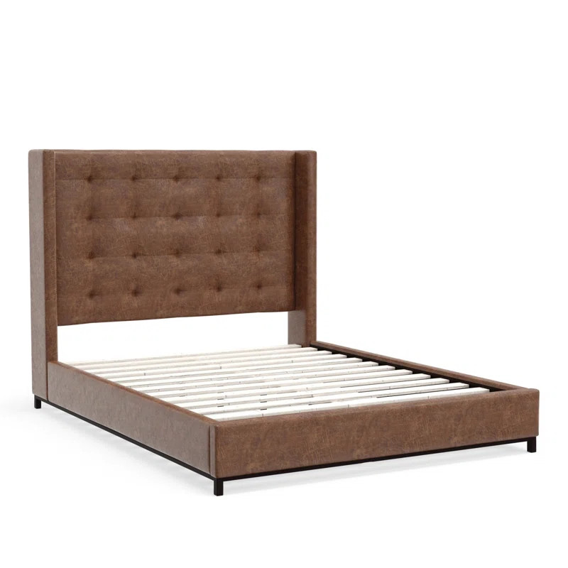 Dante Vegan Leather Wingback Bed | Wayfair North America