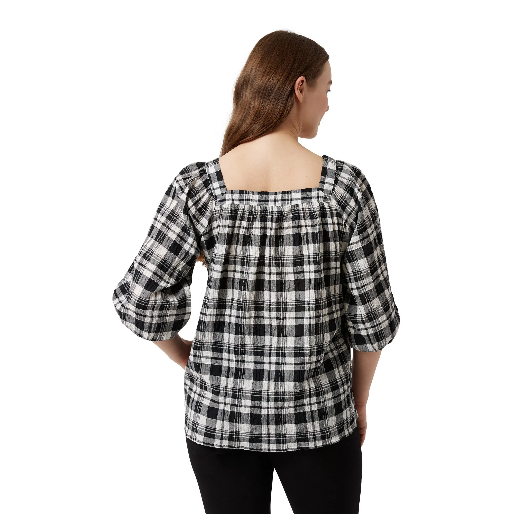 Chaps Women's Squareneck Peasant Top | Walmart (US)