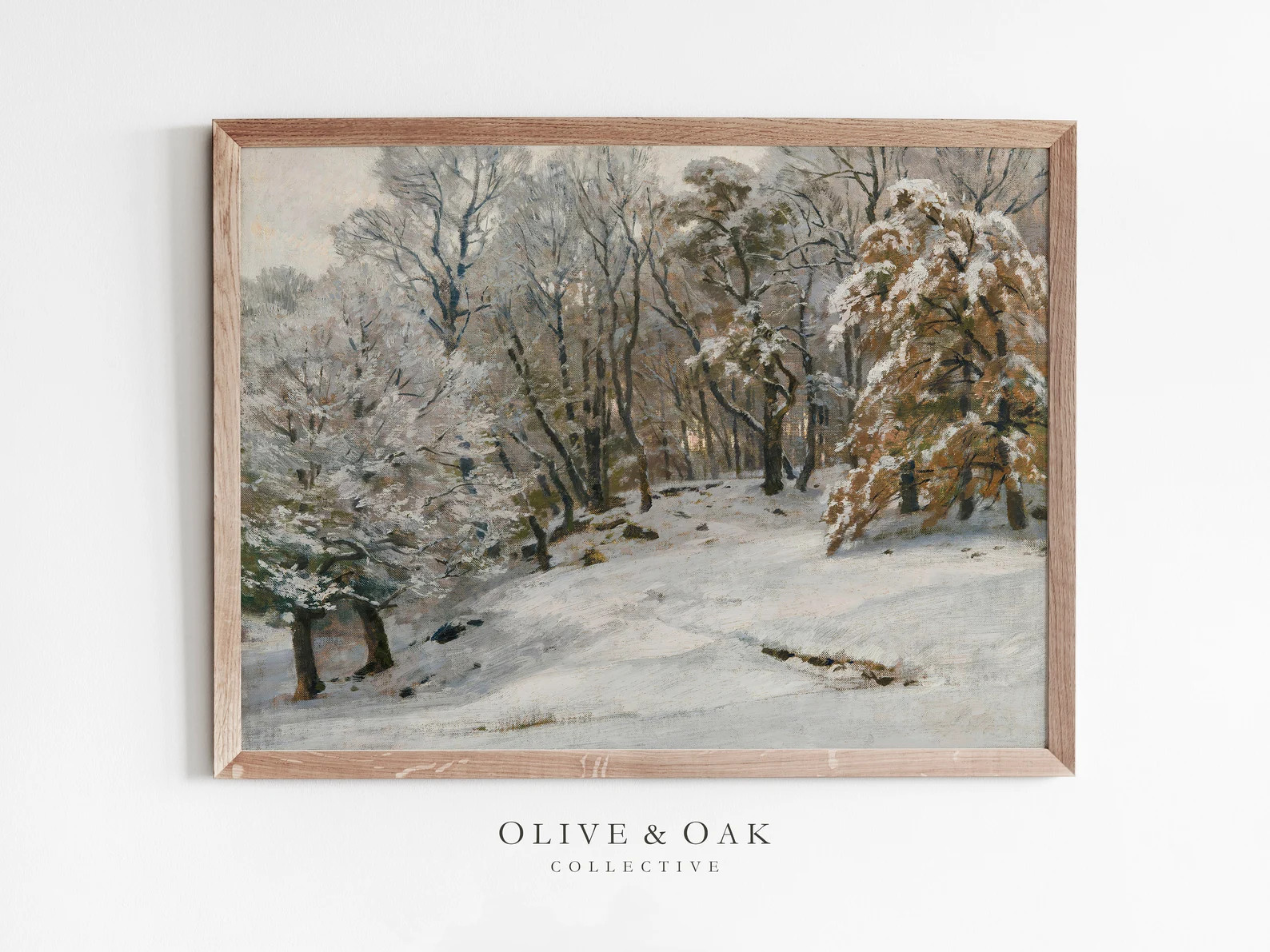 Snowy Trees Painting / Vintage Winter Landscape Print / Cozy - Etsy Canada | Etsy (CAD)