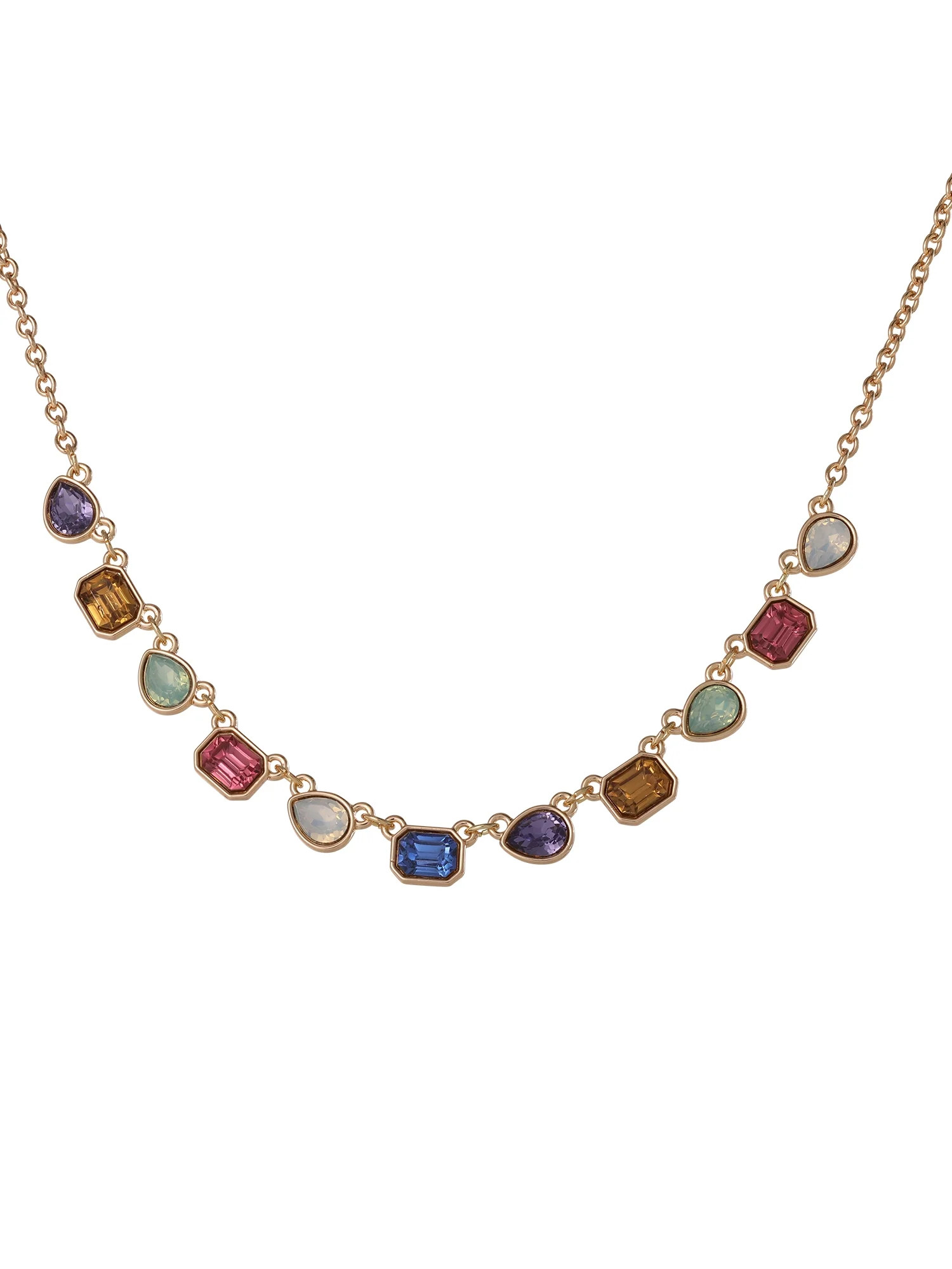 Jessica Simpson Women's Multi Color Stone Necklace, 18" + 3" Extender | Walmart (US)