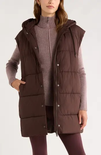 Longline Hooded Puffer Vest | Nordstrom