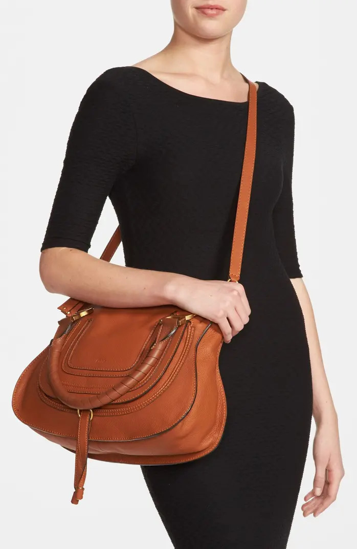 Medium Marcie Calfskin Leather Satchel | Nordstrom