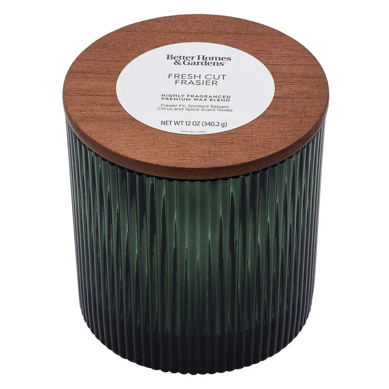 Better Homes & Gardens Fresh Cut Frasier Scented 2 Cotton Wicks Ribbed Mercury Glass Jar Candle w... | Walmart (US)