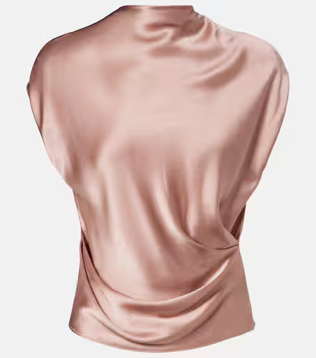 Draped silk satin top | Mytheresa (UK)