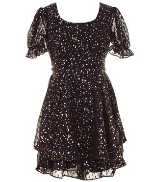 Big Girls 7-16 Short Sleeve Foiled Dot-Printed Romper | Dillard's