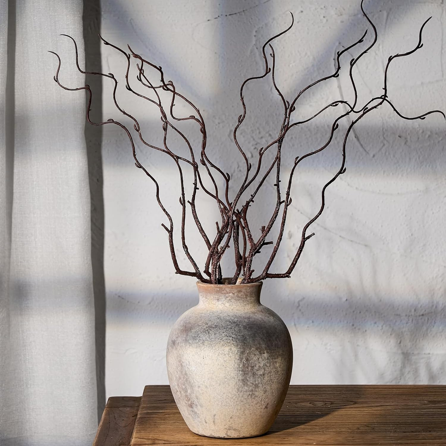 SIDUCAL Ceramic Decorative Flower Vase | 6 Inch Pottery Rustic Farmhouse | Boho | Whitewashed Ter... | Amazon (US)