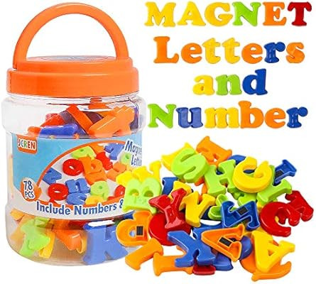 JCREN Magnetic Alphabet Magnets Letters and Numbers Toy ABC 123 Fridge Plastic Toy Set Educationa... | Amazon (US)