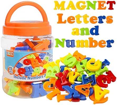 JCREN Magnetic Alphabet Magnets Letters and Numbers Toy ABC 123 Fridge Plastic Toy Set Educationa... | Amazon (US)