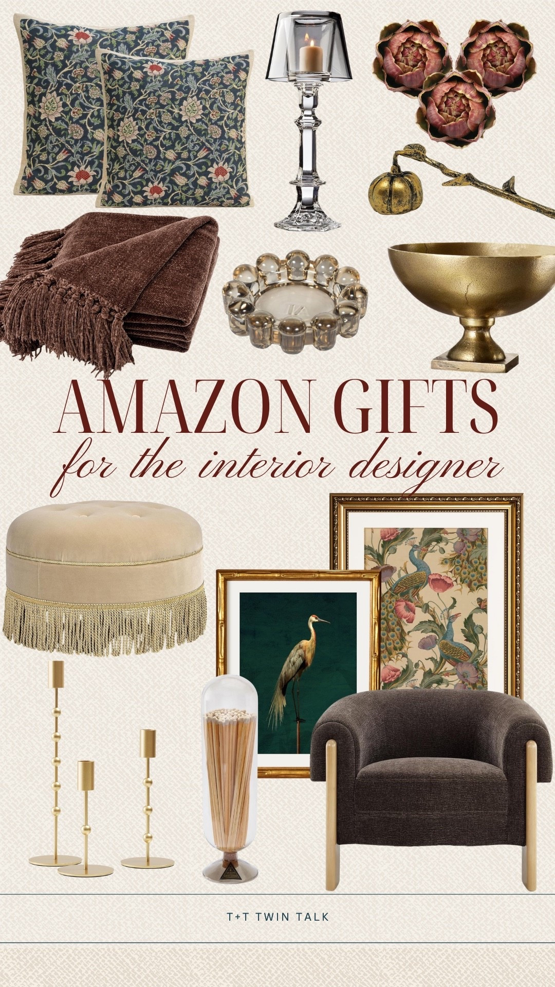 Amazon gifts for the interior designer! If you are looking to spruce up your space then we’ve got you covered! This high quality finds will give your home a luxury feel without the crazy price tag! Item like wall decor, gold candle stick holders, and glass matchstick holder!

#LTKHome #LTKGiftGuide #LTKHoliday