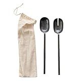Creative Co-Op Hand-Forged Metal, Pewter Finish, Set of 2 Salad Servers, 11.75", Black | Amazon (US)