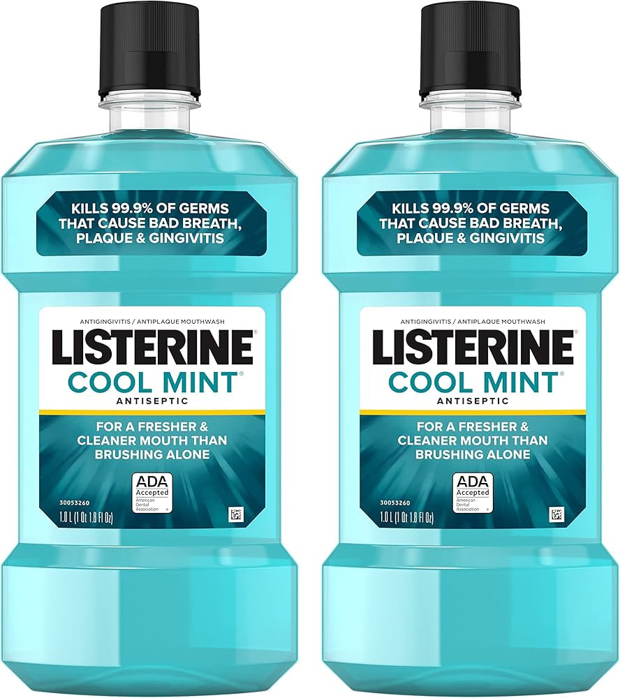 Listerine Mouthwash, Antiseptic, Antibacterial, Bad Breath Treatment, Plaque & Gingivitis Protect... | Amazon (US)