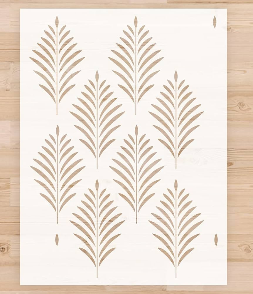 Fern Wall Stencil for Painting, 12x 16 Inch Reusable Modern Stencil Template for Painting Repeate... | Amazon (US)