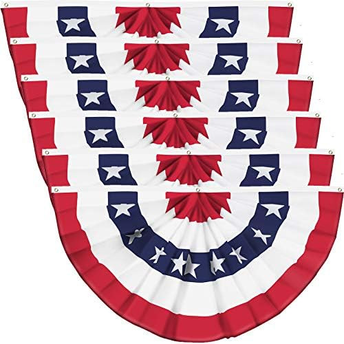 USA Pleated Fan Flag American US Bunting Flag Patriotic Half Fan Banner Flag with Canvas Header and  | Amazon (US)
