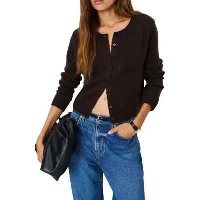 Reformation Clara Cashmere & Wool Cardigan Sweater in Bluebell at Nordstrom, Size X-Small | Nordstrom